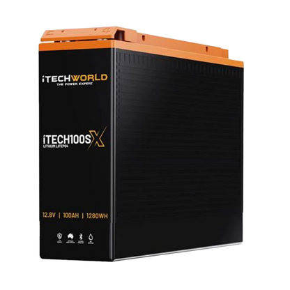 iTECH100SX Slim Deep Cycle Lithium Battery with Bluetooth LifePO4 100Ah