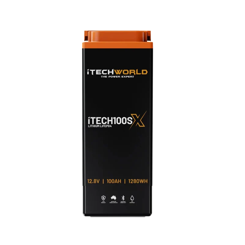 iTECH100SX Slim Deep Cycle Lithium Battery with Bluetooth LifePO4 100Ah