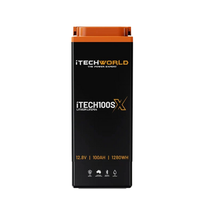 iTECH100SX Slim Deep Cycle Lithium Battery with Bluetooth LifePO4 100Ah