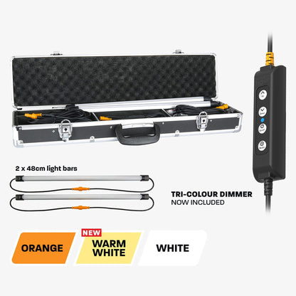 Hard Korr 2 Bar LED Camp Light Kit – Waterproof, Magnetic Mount, Tri-Colour Dimming