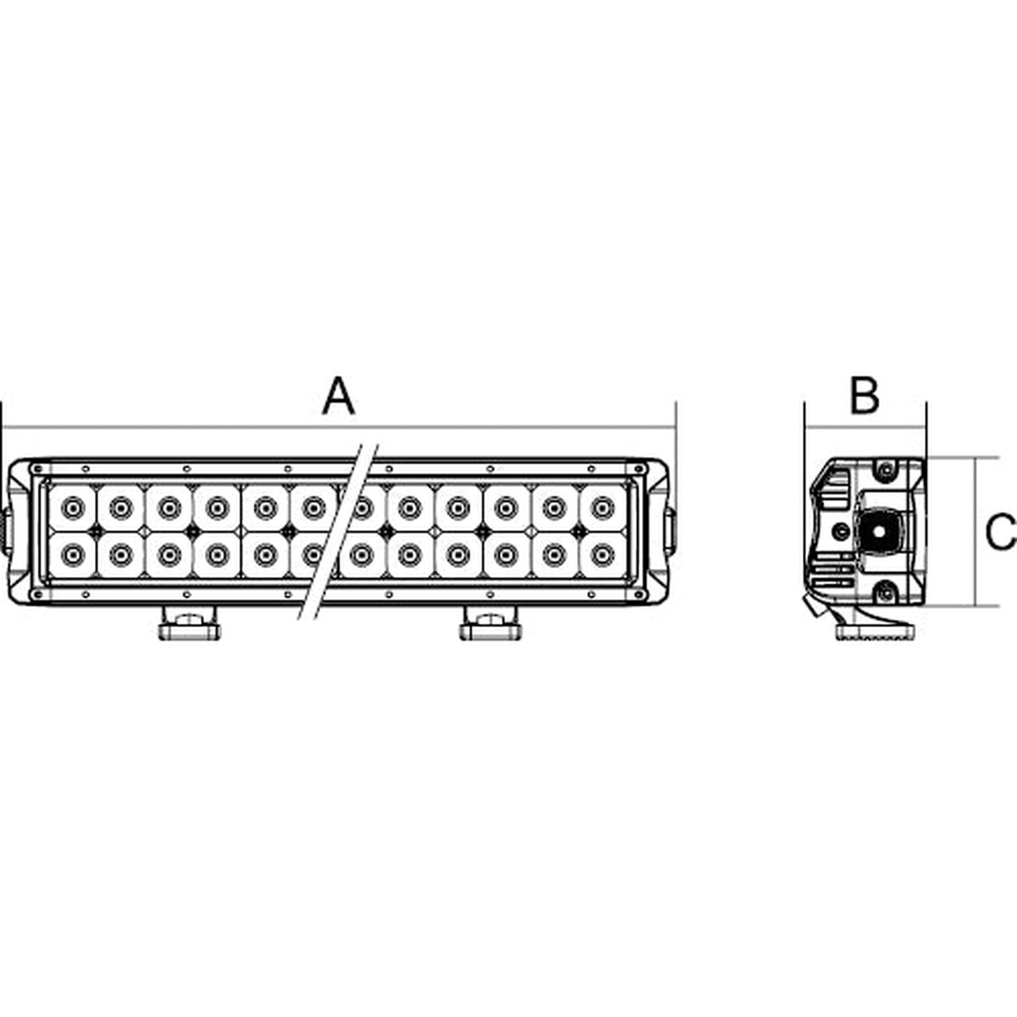 DC2 Double Row NEXT-GENERATION L.E.D. High Performance Long Range Driving Bar Lights ROADVISION