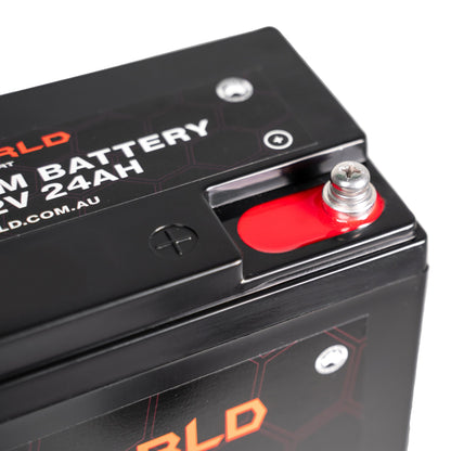 iTECH24 12V 24Ah LiFePO4 Battery for RV, Solar, Golf Buggy