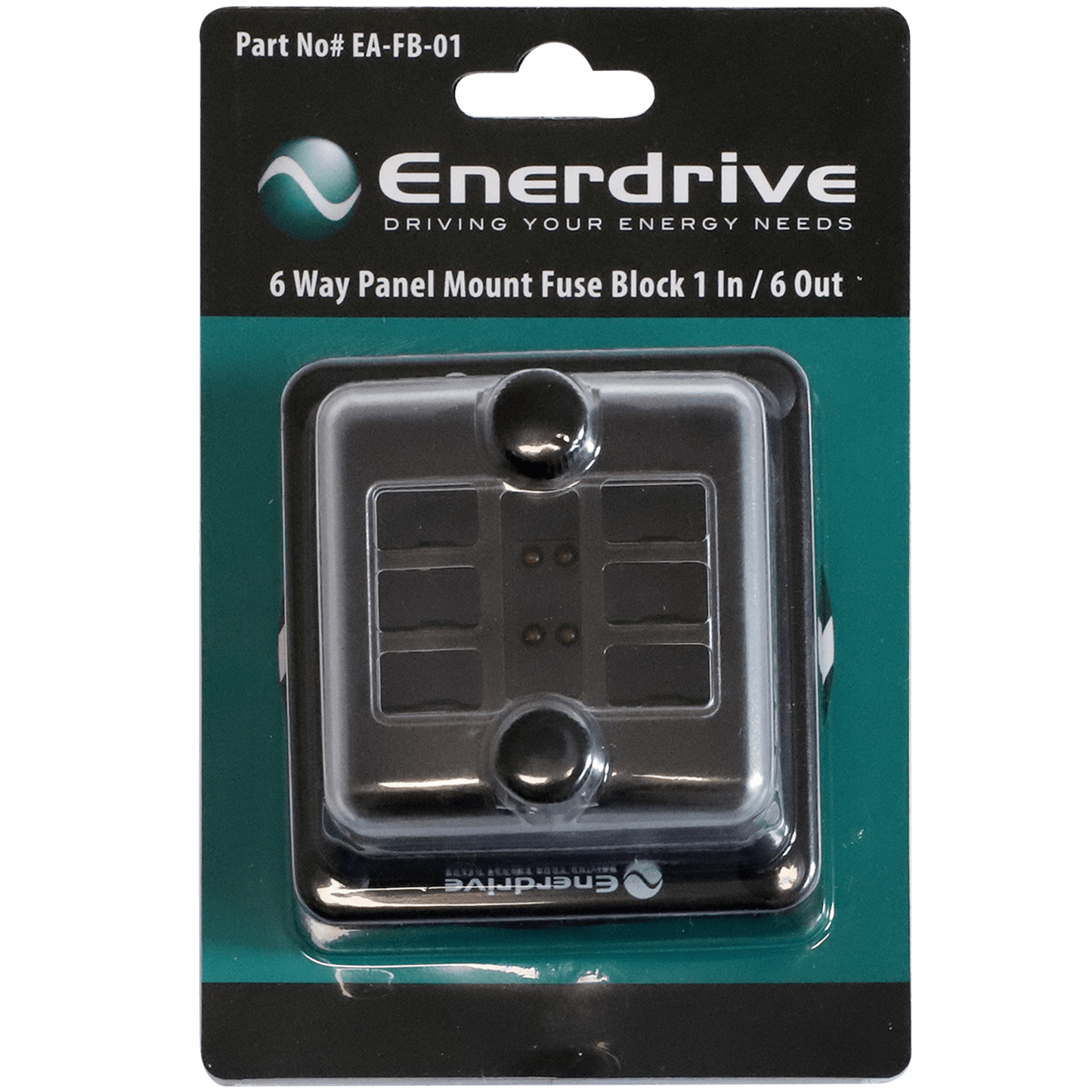 Enerdrive Fuse Block Panel Mount 1 In 6 Out with LEDs