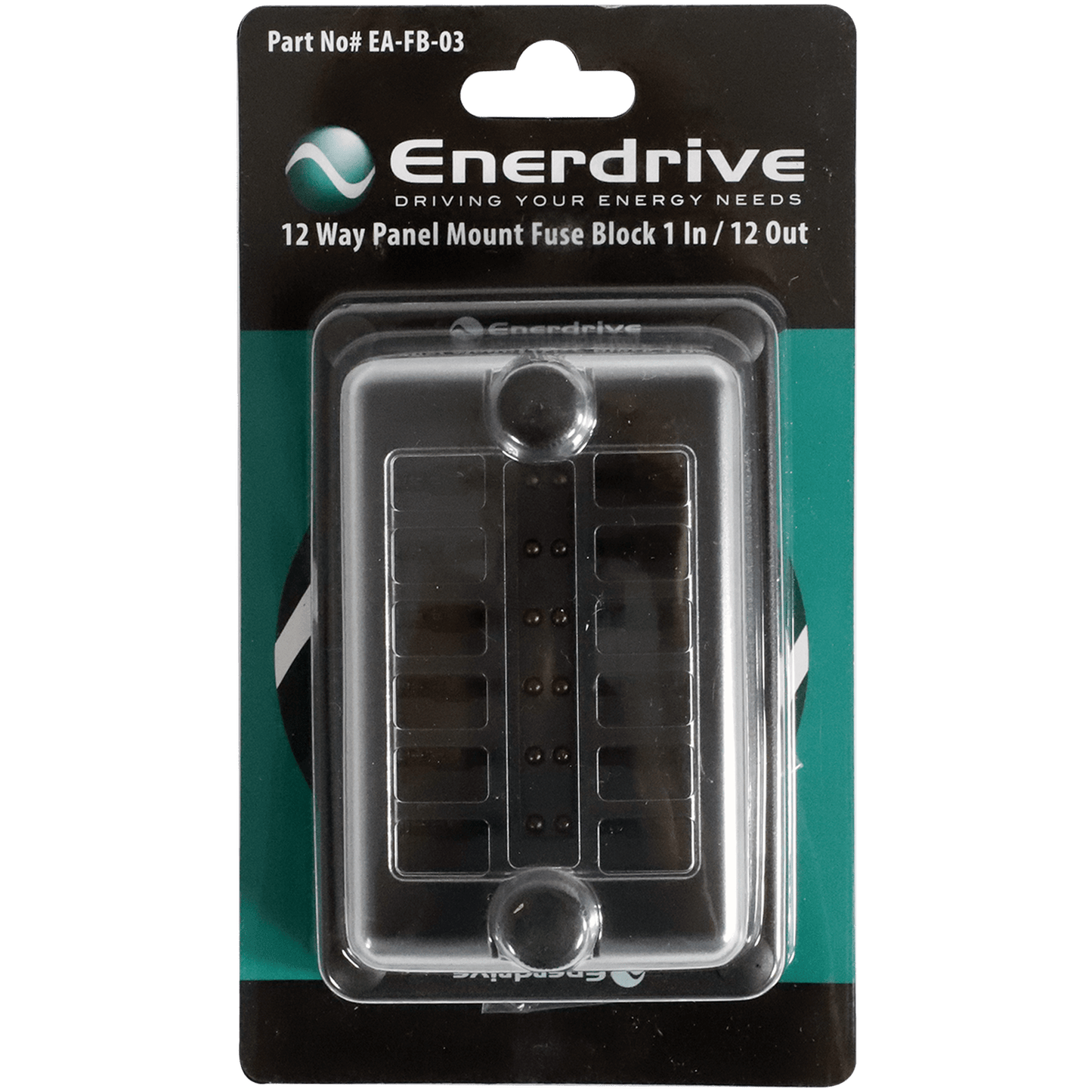 Enerdrive Fuse Block Panel Mount 1 In 12 Out with LEDs