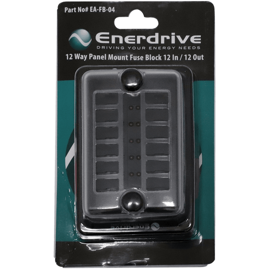 Enerdrive Fuse Block Panel Mount 12 In 12 Out with LEDs