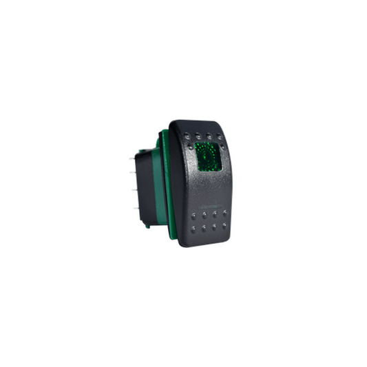 Enerdrive 7 Pin On-Off-On DPDT Rocker Switch, Green