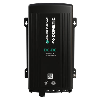 Enerdrive Dometic 12V 100A DC-DC Charger with remote LCD display for 4WD and caravan battery systems.