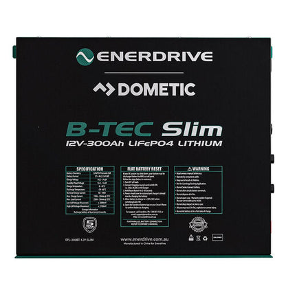 Enerdrive B-TEC 300amp 12v LiFePO4 BT Slim Metal Case Battery