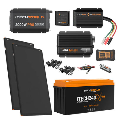 Essential Lithium Caravan Kit 240Ah