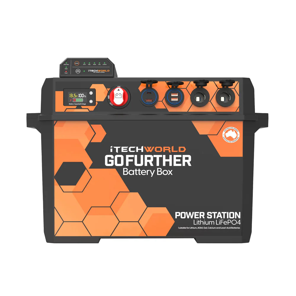 Premium GoFurther Battery Box Bundle with iTECHDCDC40 + iTECH160X Pro Lithium Battery with Bluetooth