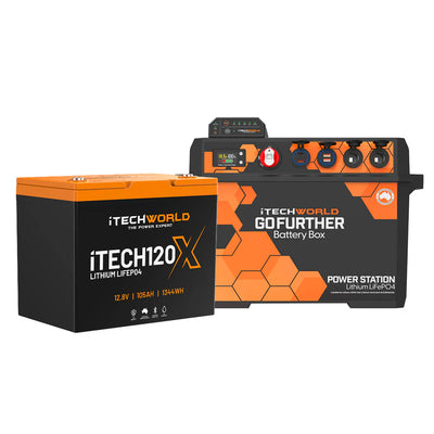 GoFurther Battery Box Bundle with iTECHDCDC25 Charger and iTECH120X Lithium Battery