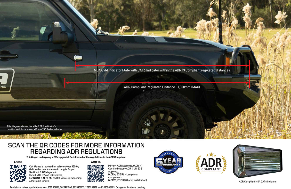 MSA 4x4 LandCruiser 300 Series GVM Cat 6 Indicator Plate – 07/2021+