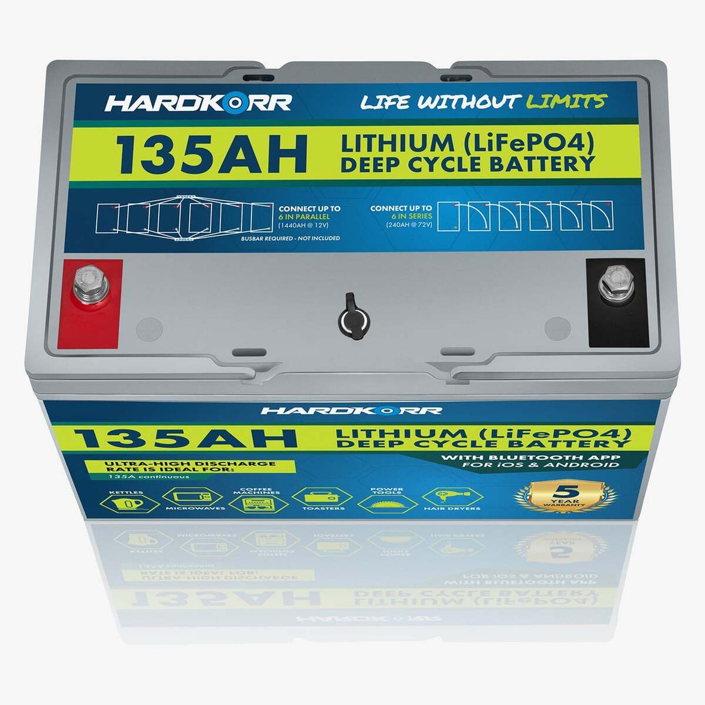 Hard Korr 135Ah Lithium (LiFePO4) Deep Cycle Battery w/Bluetooth