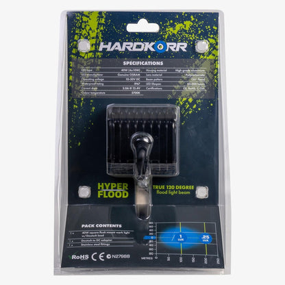 Hard Korr 40W Square Flush Mount Led Work Light 1 Lux @ 102M