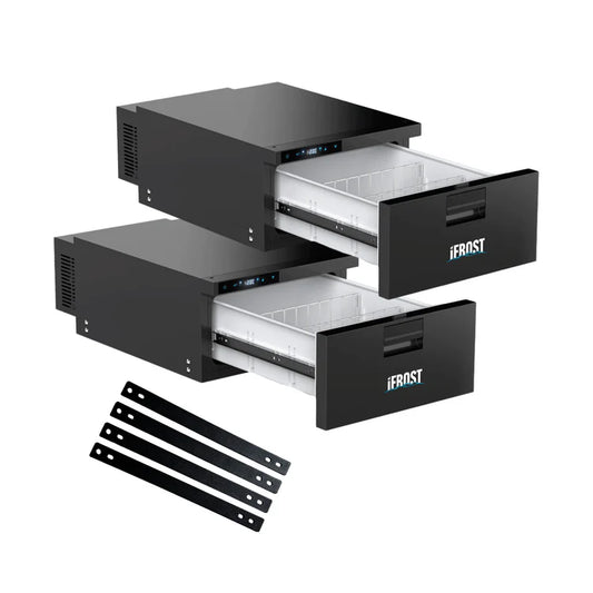 iTechworld 2 x iFROST Drawer Fridge Freezer 31L and Stacking Kit