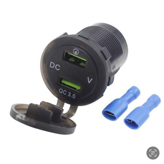 Quick Charge Socket - USB / USB with Volt Meter