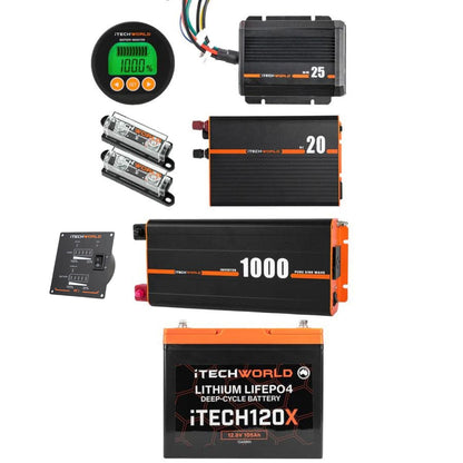 Lithium 4WD Kit - Itech120x, Itechdcdc25, Itechbc20, Itechbm500 & 1000W Inverter