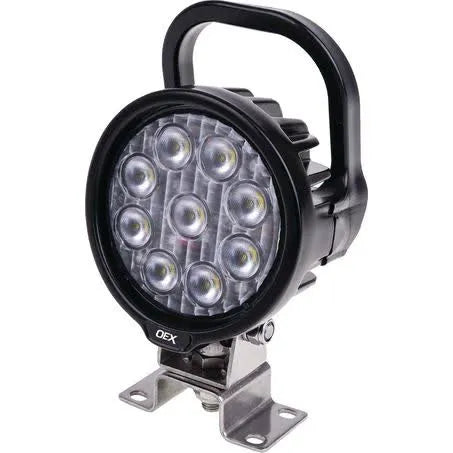 OEX WORK LIGHT WITH HANDLE SWITCH - ROUND 9 LED 12V24V CISPR25 RATED - LLX08203HS