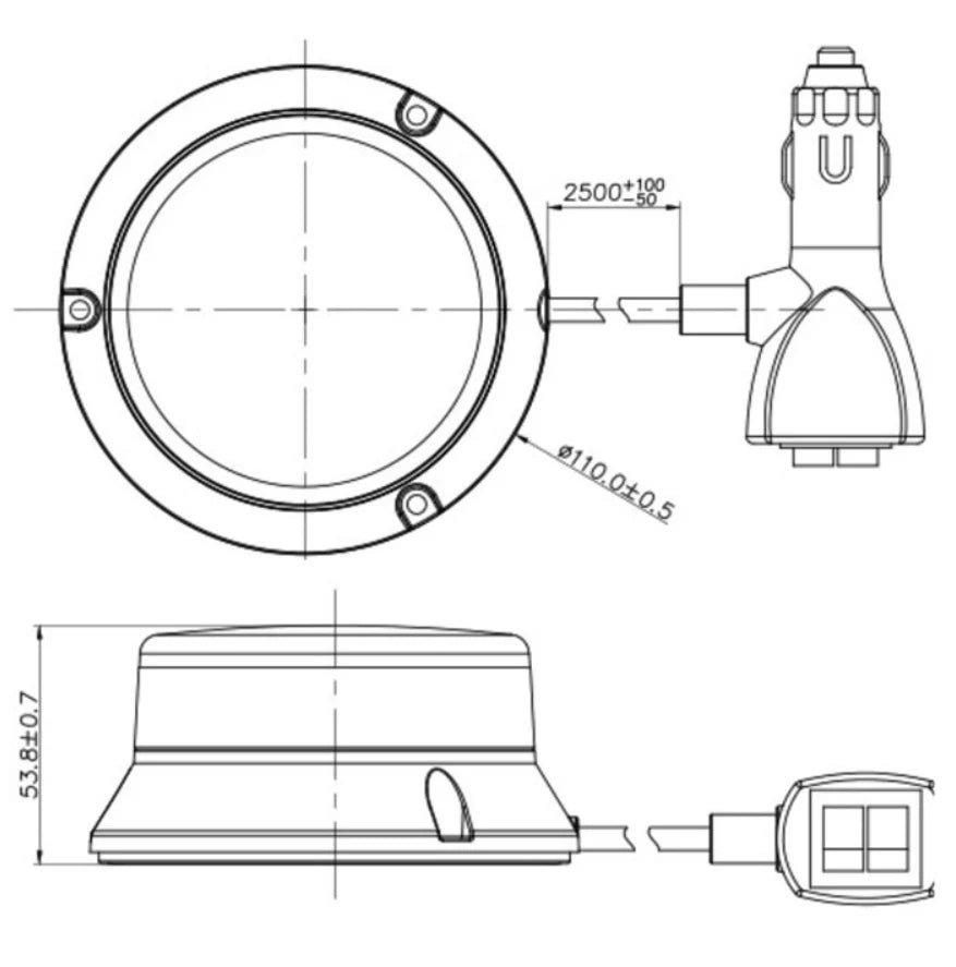 Class 1 Amber Beacons - Flange, Pole Mount & Magnetic Low Profile