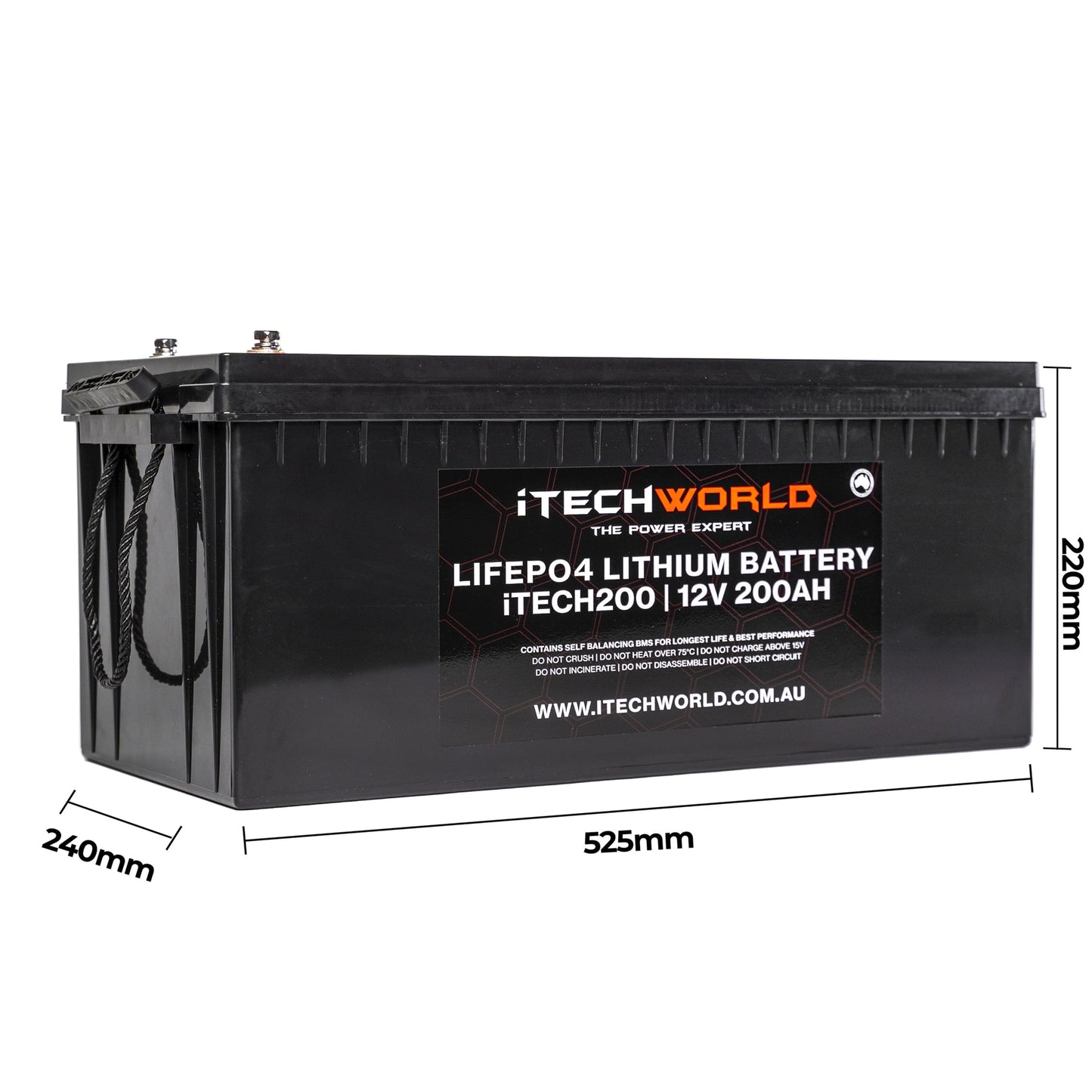 12V Itech200 200Ah Lithium Battery - Lifepo4 Deep Cycle Camping Rv Solar