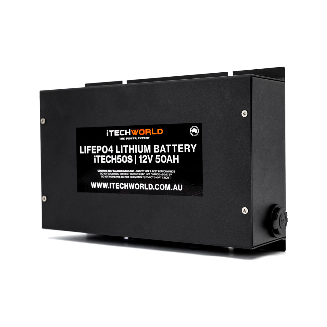 Itech50s 12V 50Ah Lithium Ion Slim Battery - Lifepo4 Deep Cycle Camping Rv Solar Slim Line