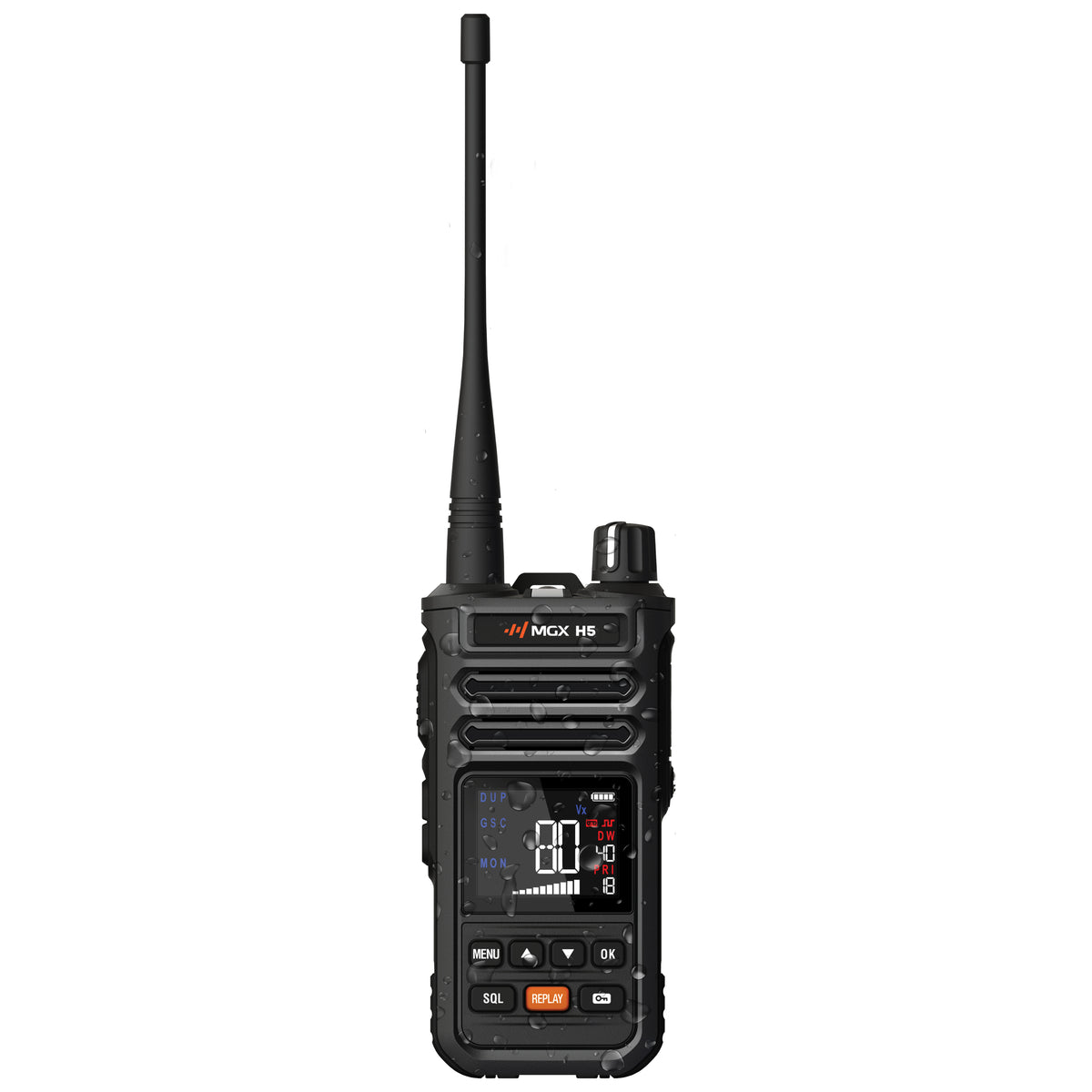 MGX H5 Tradie Handheld IP67 5W UHF CB Two Way Portable Radio Work Commercial Construction Tough LMR