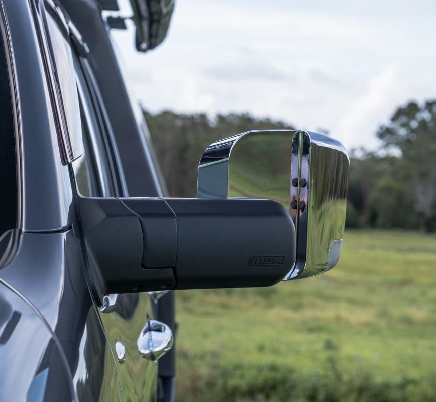 MSA POWER FOLD™ Chrome Electric Towing Mirrors for Ford Everest UA – Indicators & ADR Compliant