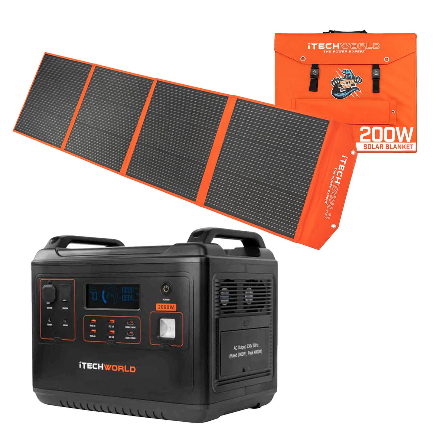 Elite Solar Generator Kit - Ps2000 + 200W Solar Blanket Kit