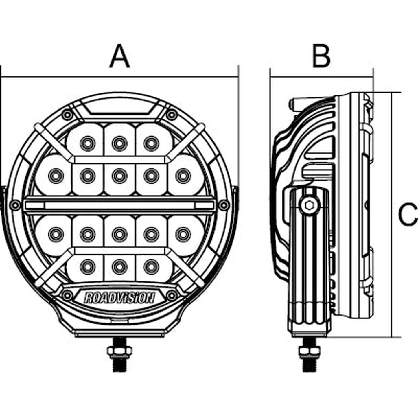 7 inch Paired Set DOMINATOR DL2 Series L.E.D. DRL High Performance Driving Spot Lights ROADVISION