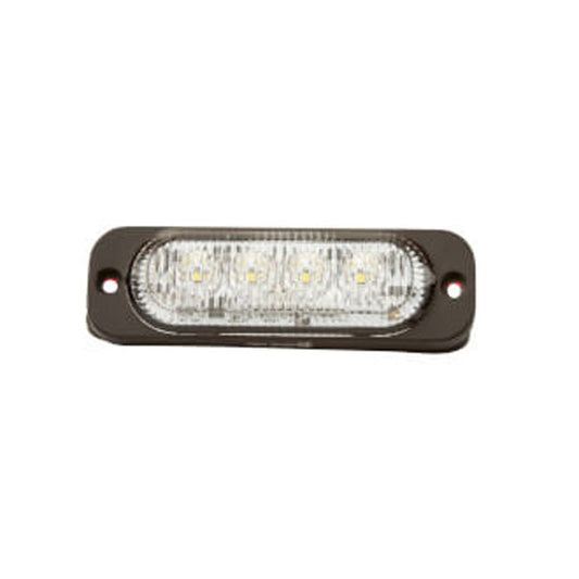 LED Strobe Module White 10-30V 4 LED 12W 12 Flash Patterns Synchronizable SAE Class 1