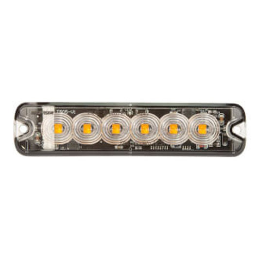 LED Strobe Module Amber 10-30V 6 LED 18W 19 Flash Patterns Synchronizable SAE