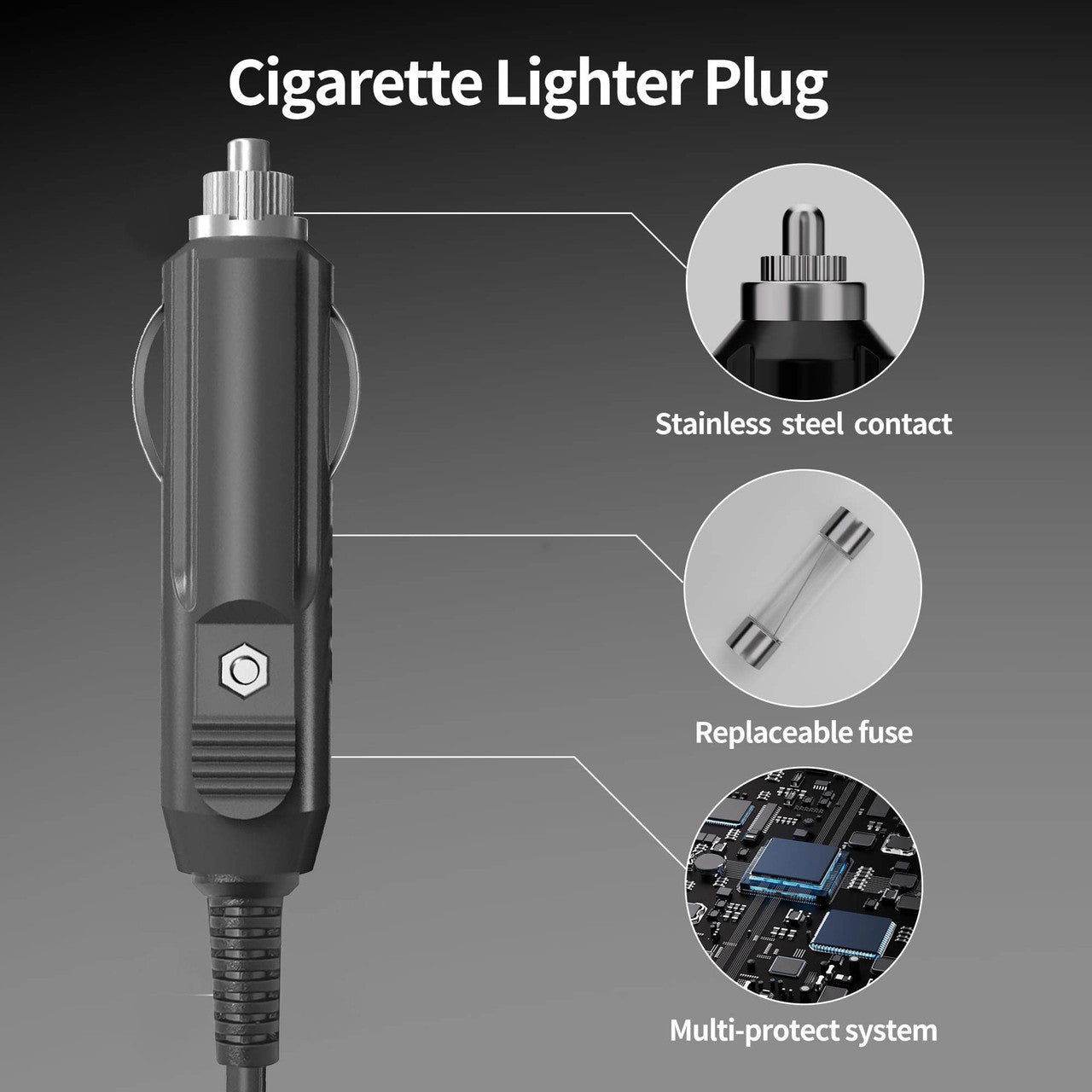 STARBEAM Starlink Mini 12/24V DC 3m Cigarette Lighter Power Cable