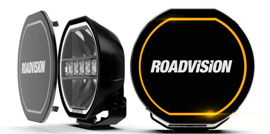 Roadvision S8 Stealth 8 inch LED driving light RDL8800C with black bezel-less design and halo ring.