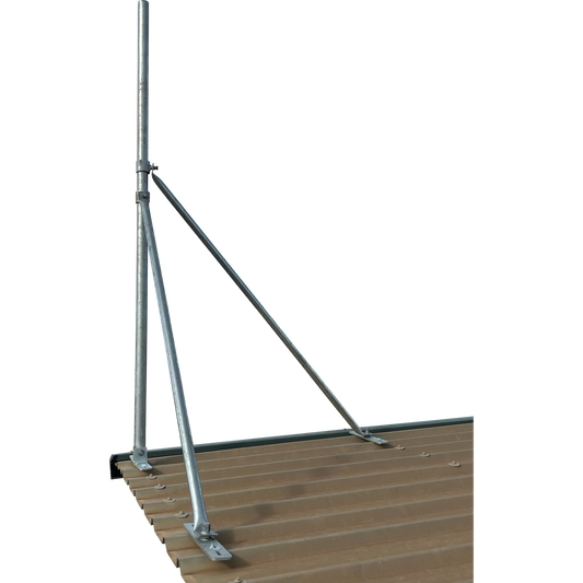 Heavy Duty Galvanised Collared Roof Mast 50mm x 2m | Starlink Compatible Mount