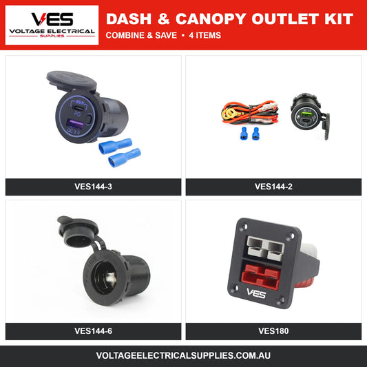 VES Dash & Canopy Outlet Kit – VES144-3, VES144-2, VES144-6, VES180