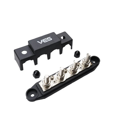 VES Premium 4 Way Negative Distribution Block – 300A – Stainless Steel Hardware