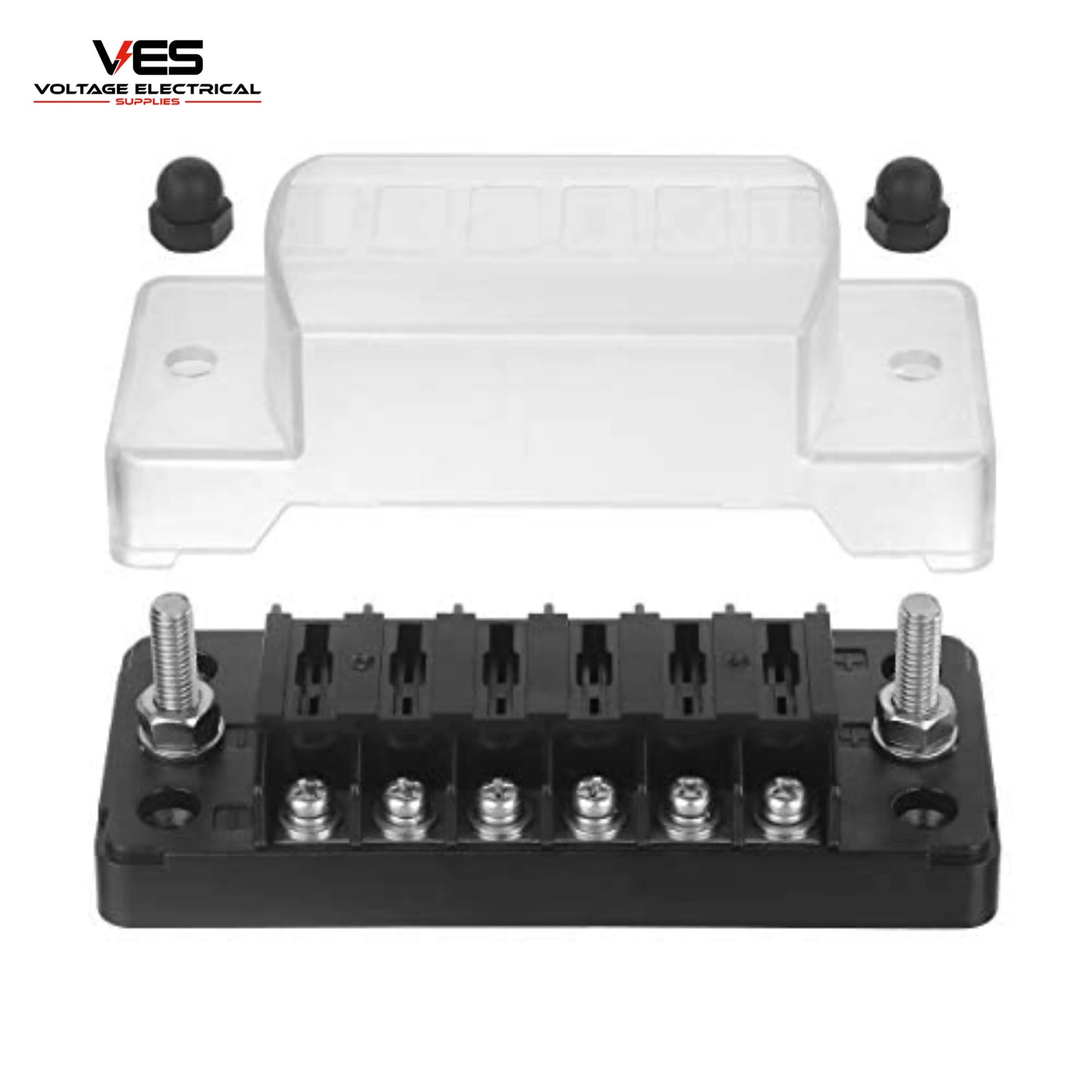 VES 6 Circuit Blade Fuse Box 12V/24V – ATO Fuse Block with Cover