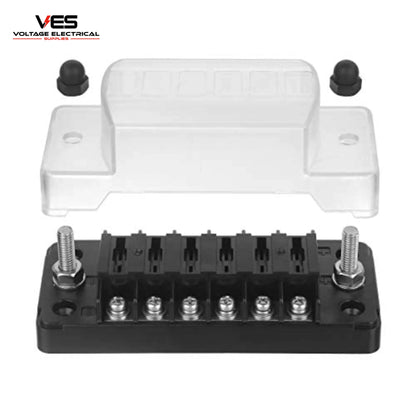 VES 6 Circuit Blade Fuse Box 12V/24V – ATO Fuse Block with Cover