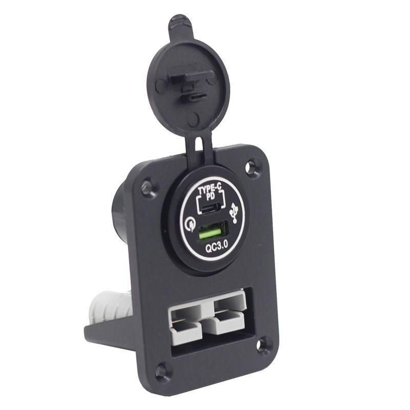 Flush Mount Single Anderson 50AMP+USB (USB C QC + USB QC)