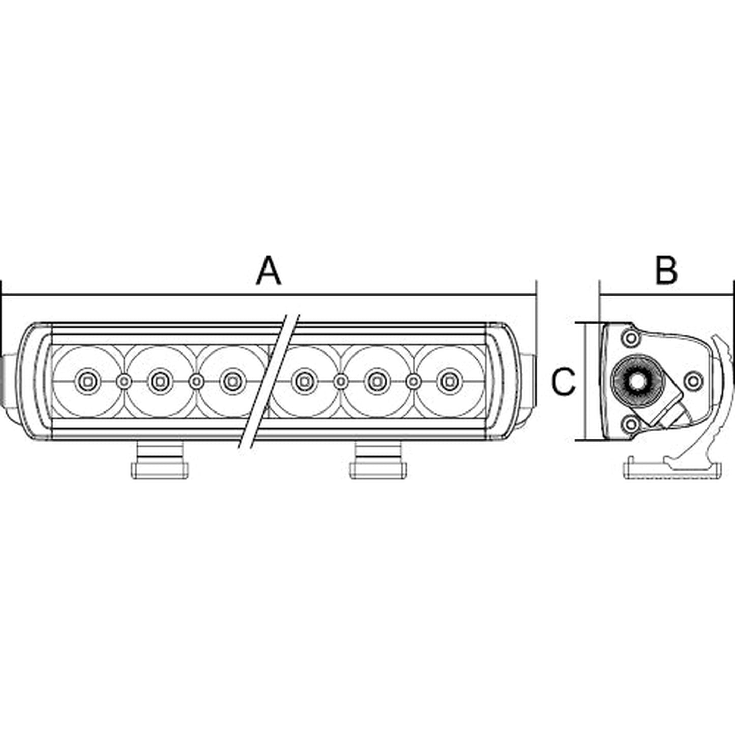 SR2 Single Row NEXT-GENERATION L.E.D. High Performance Low Range Driving Bar Lights ROADVISION