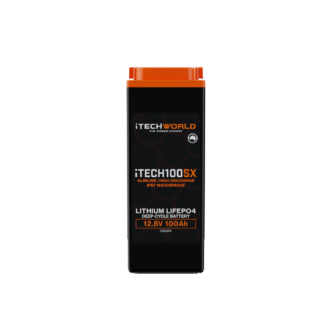 iTechworld iTECH100SX Lithium Deep Cycle Slim Battery LiFePO4 100Ah