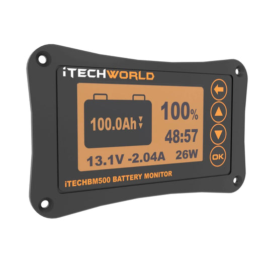 iTECHBM500 (NEW 2024 Model) - 500Amp Battery Monitor with Shunt