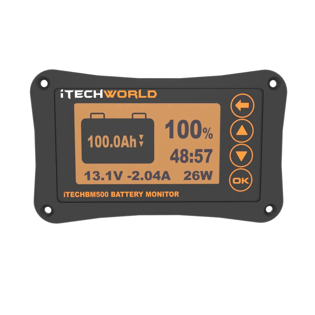 iTECHBM500 (NEW 2024 Model) - 500Amp Battery Monitor with Shunt