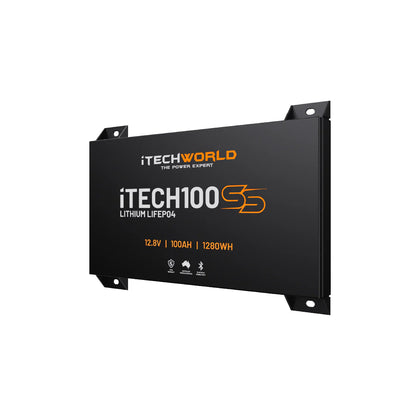 Tech Tree Large Battery iTechworld iTECH100SS Super Slim Deep Cycle Lithium Battery with Bluet ...