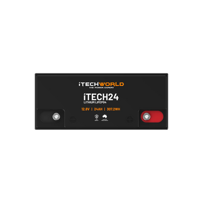 iTECH24 12V 24Ah LiFePO4 Battery for RV, Solar, Golf Buggy