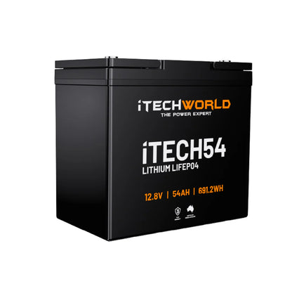 iTECH54 Deep Cycle Lithium Battery LiFePO4 54Ah
