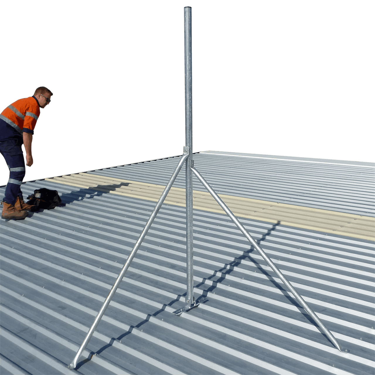 Screw Down Roof Mast 1.2m (32mm Pole) – Galvanised Steel, Australian Made