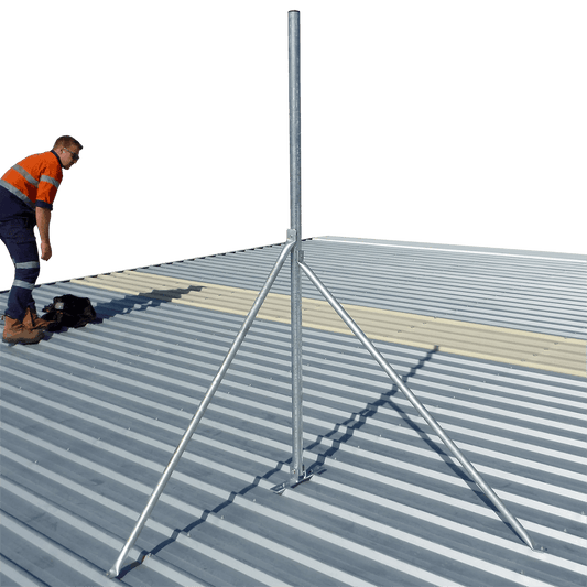 Screw Down Roof Mast 1.2m (32mm Pole) – Galvanised Steel, Australian Made