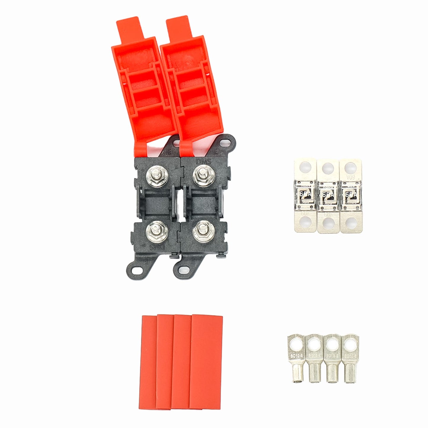 Modular Red Top VES Midi Fuse Kit 175 AMP 2 Holders 3 Fuses 4 Terminals 4 Heat Shrink