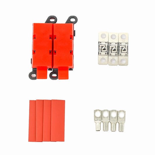 Modular Red Top VES Midi Fuse Kit 200 AMP 2 Holders 3 Fuses 4 Terminals 4 Heat shrink